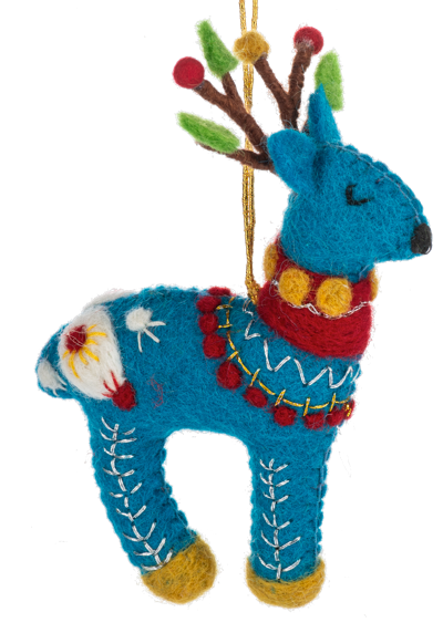 Embroidered Deer Ornaments