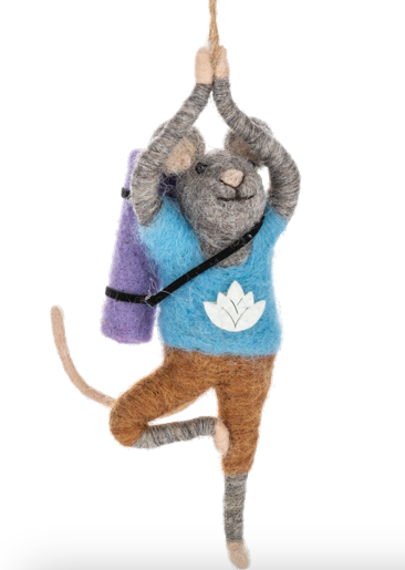 Mouse Yoga Ornaments