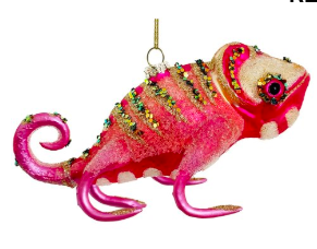 Glass Chameleon Ornament