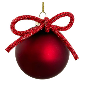 Glass Shiny Ball With Bow