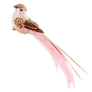 Pink Velvet Feather Bird