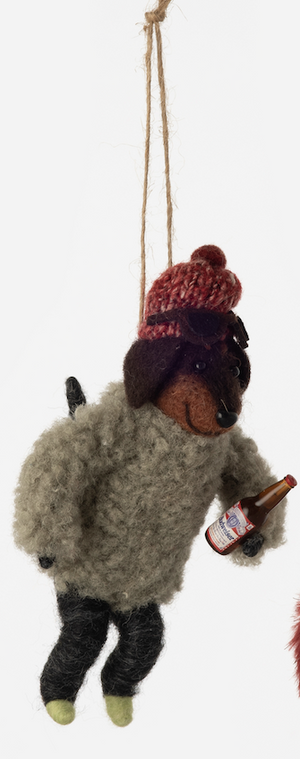 Ski Break Dog Ornament