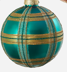 Plaid Glass Ball Ornament