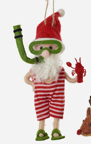 Swimming Santa Ornament