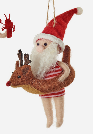 Swimming Santa Ornament