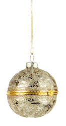 Glass Hinged Keepsake Ornaments In Antique Gold