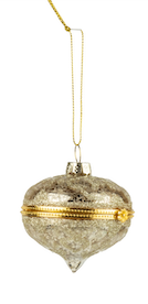 Glass Hinged Keepsake Ornaments In Antique Gold
