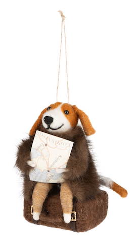 Travelling Dog in Fur Coats - Felt Ornaments
