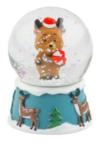 Mini Snow Globe - Blue, 2.5"