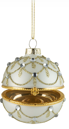Blown Glass Hinged Keepsake Ornament