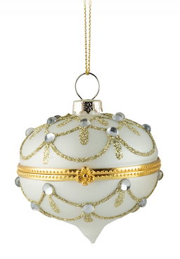 Blown Glass Hinged Keepsake Ornament