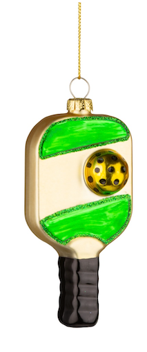 Glass Pickball Paddle Ornament