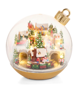 Animated and Musical Winter Town Scene