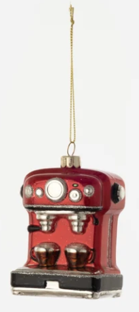 Espresso Maker Glass Ornament