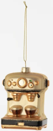 Espresso Maker Glass Ornament