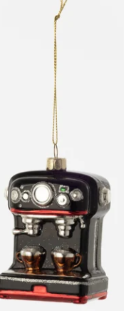 Espresso Maker Glass Ornament