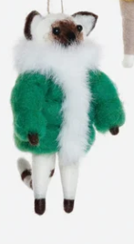Winter Cat Wool Ornament