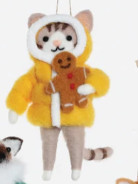 Winter Cat Wool Ornament