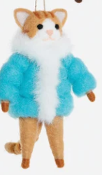 Winter Cat Wool Ornament