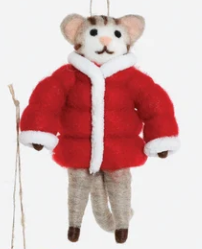 Winter Cat Wool Ornament