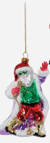 Singing Santa Glass Ornaments
