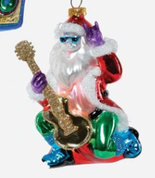 Singing Santa Glass Ornaments