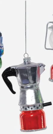 Camping Equipment Glass Ornament