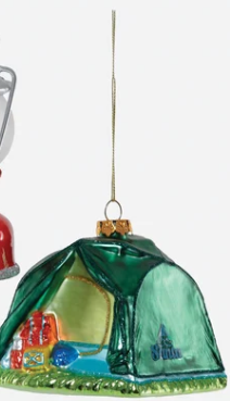Camping Equipment Glass Ornament