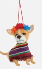 Mexican Chihuahua Wool Ornament