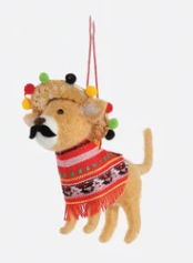 Mexican Chihuahua Wool Ornament