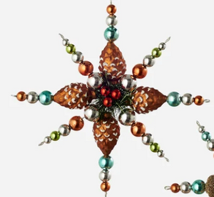Pinecone / Acorn Starburst Glass Ornament
