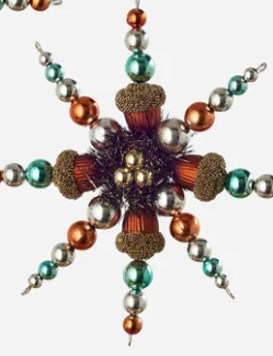 Pinecone / Acorn Starburst Glass Ornament