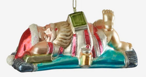 Sunbathing Santa Ornament