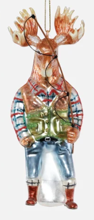 Fishing Animal Glass Ornament