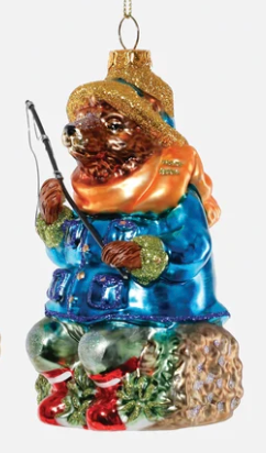Fishing Animal Glass Ornament
