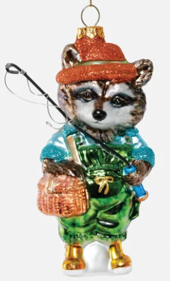Fishing Animal Glass Ornament