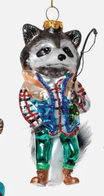 Fishing Animal Glass Ornament