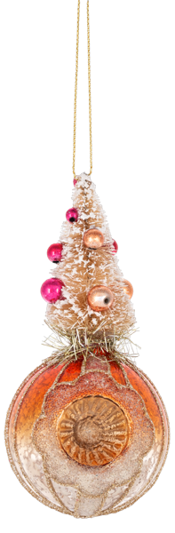 Bottle Brush Tree on Reflector Ornaments