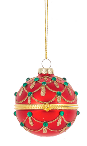 Glittered Hinged Ball Ornaments