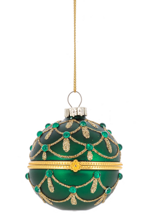 Glittered Hinged Ball Ornaments