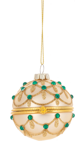 Glittered Hinged Ball Ornaments