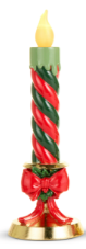 15" Lighted Candles on Gold Bow Base-