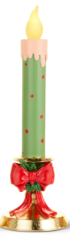 15" Lighted Candles on Gold Bow Base-