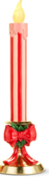 15" Lighted Candles on Gold Bow Base-