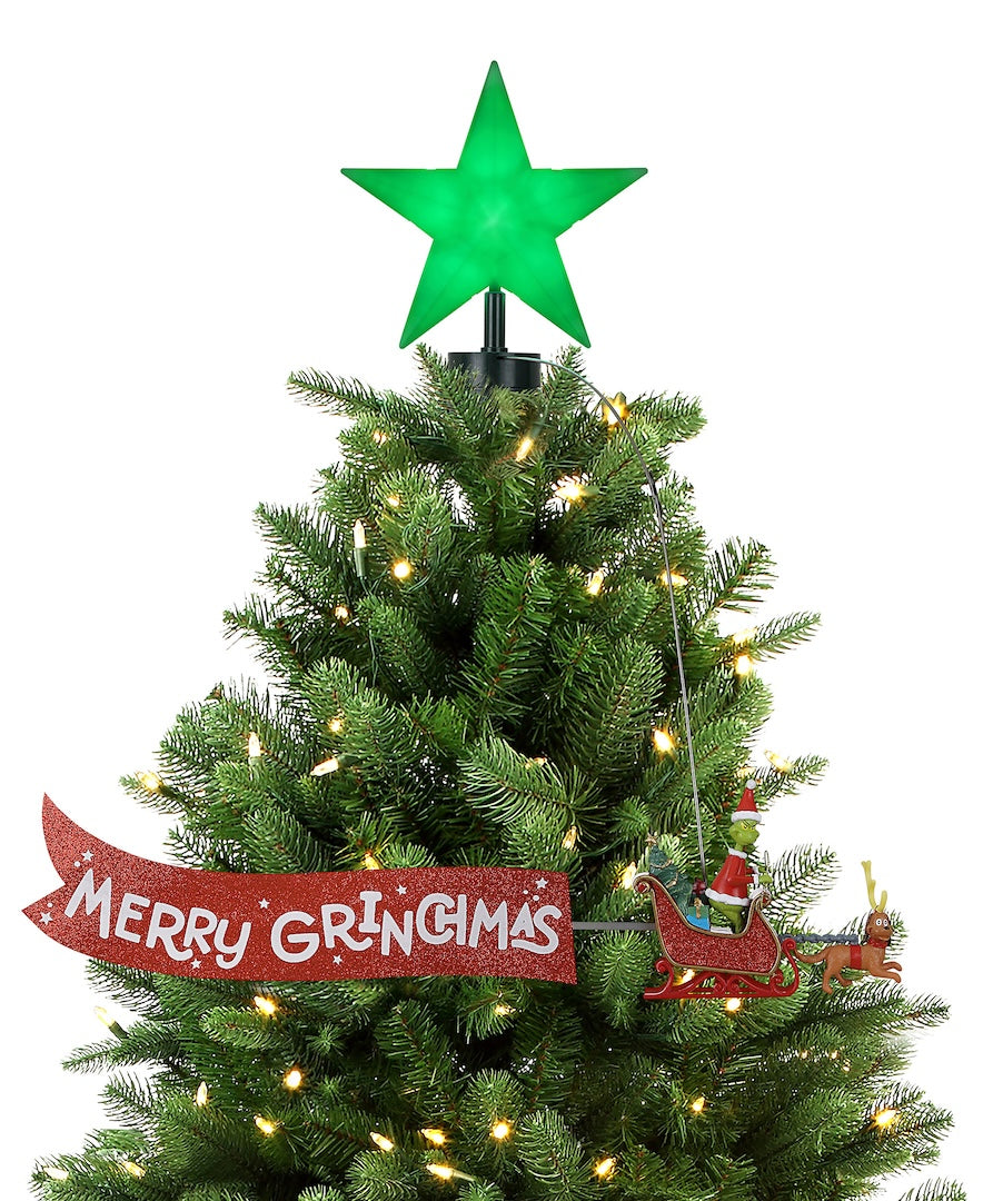 Animated Tree Topper- Grinch with Green Star