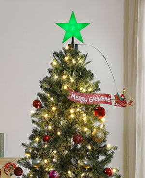 Animated Tree Topper- Grinch with Green Star