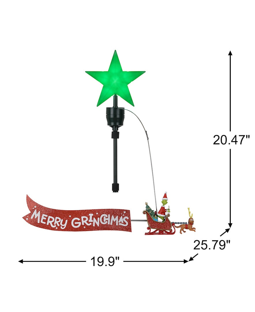 Animated Tree Topper- Grinch with Green Star