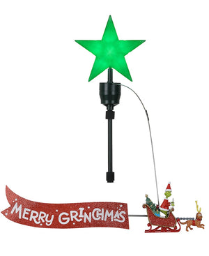 Animated Tree Topper- Grinch with Green Star