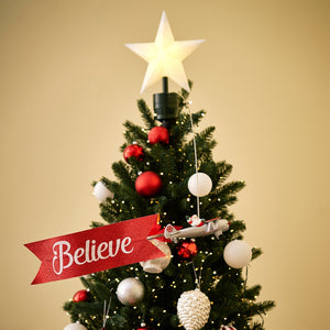 Animated Tree Topper- Santa's Biplane with Banner