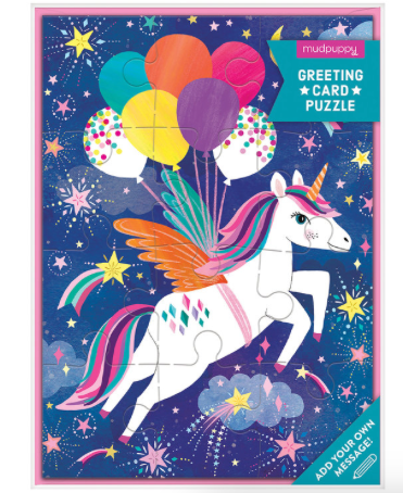 Unicorn Party Greeting Card Puzzle